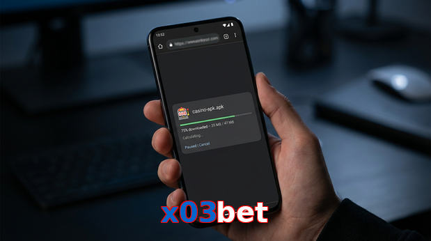 Main screen of X03bet apk page for PK players